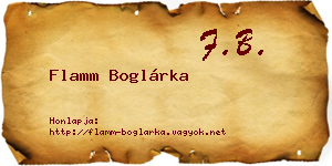 Flamm Boglárka névjegykártya
