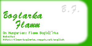 boglarka flamm business card